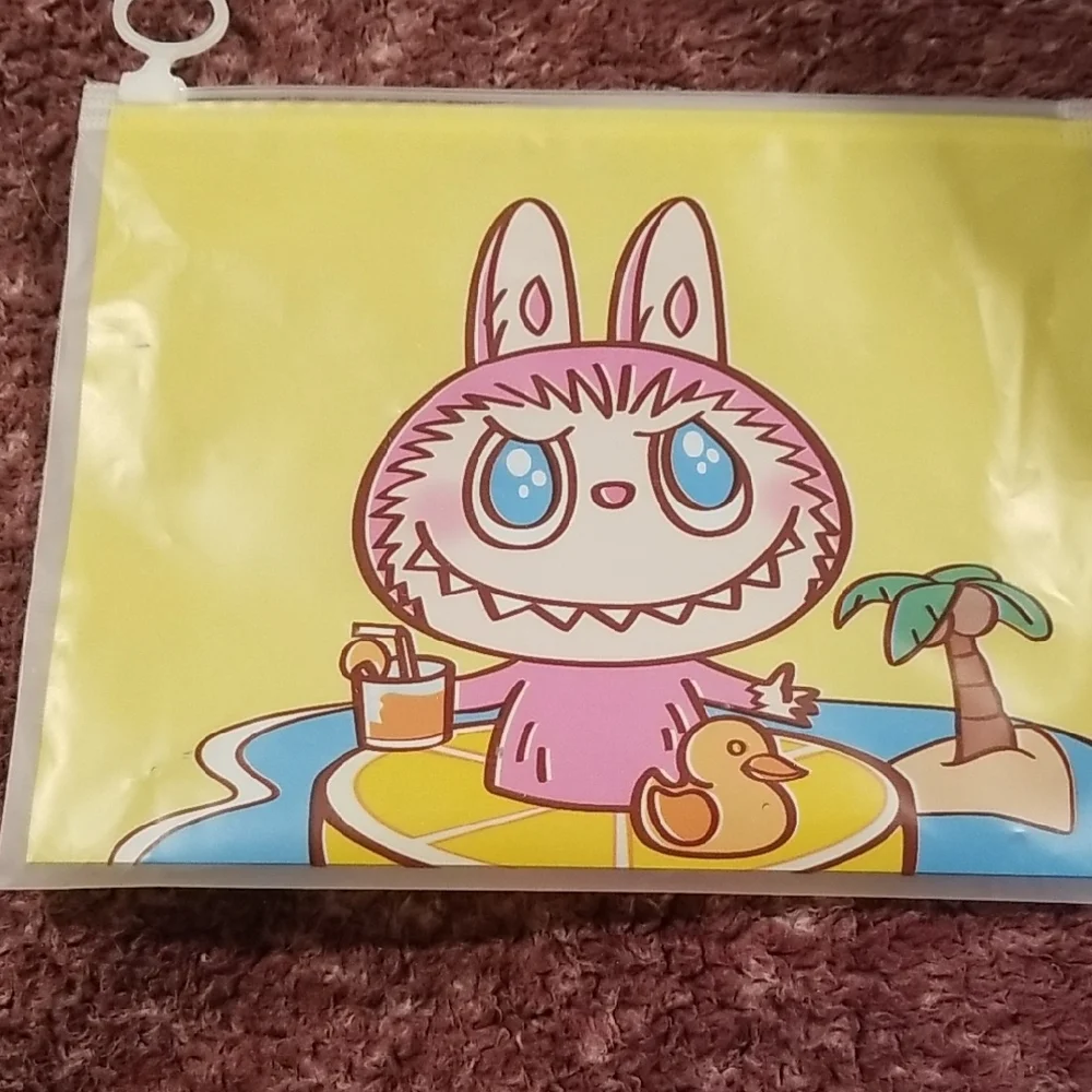 Pink and Yellow Labubu Stationery Set